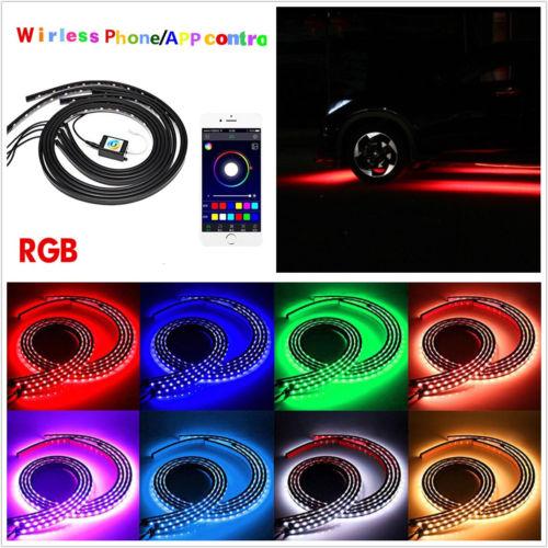 Светодиодная лента RGB с многоцветной подсветкой для внедорожника, управление через приложение для телефона