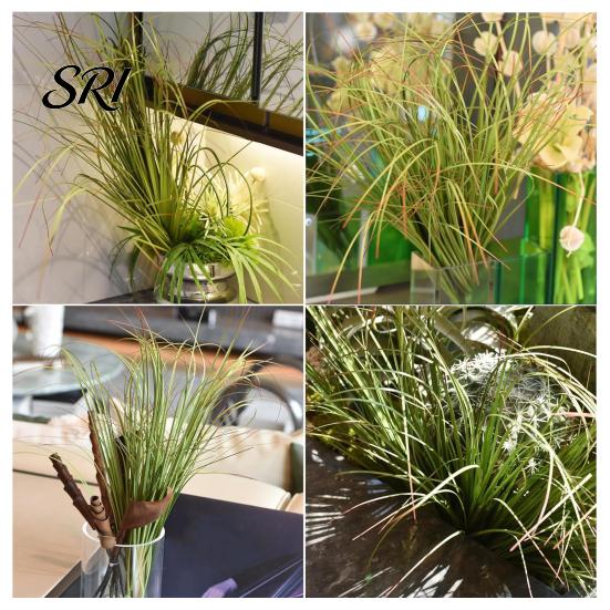 Fake Grass Decoration 2Pcs Simulated Plants for Handicrafts Artificial Green Plant Stems Decorations Realistic Home Office Weddings Parties