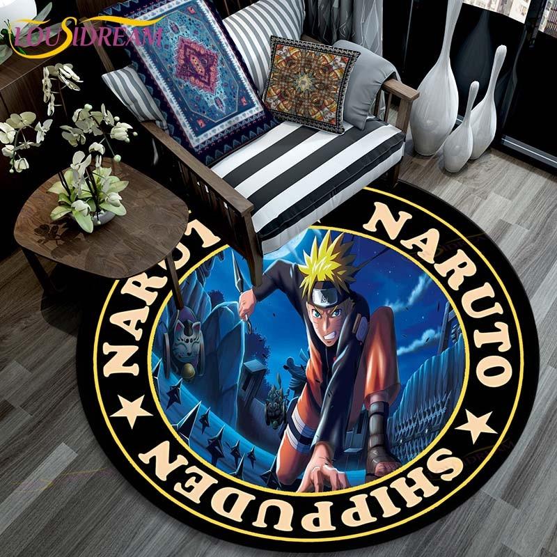 Ковер для гостиной, детские круглые коврики с рисунком Наруто с 3D рисунком для журнального столика, домашний детский напольный ковер, противоскользящий
