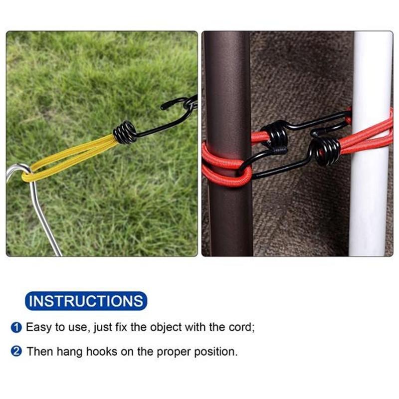 5/10 шт. эластичные шнуры с крючком, 6-дюймовые брезентовые ремни, веревки, фиксированные для наружного кемпинга, палатки, навеса, навеса, красный/желтый/зеленый