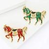 Rhinestone Horse Ornament Elegant Christmas Tree Decoration with Keychain 2D Acrylic Hanging Decor Equestrian Gift for Horse Lovers