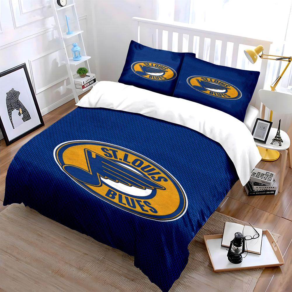 "St. Louis Blues Logo Bedding Design" Print Bedding Set Duvet Cover Pillowcases (1* Duvet Cover 2* Pillowcases Do Not Include Comforter)