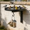Outdoor Bird Bath Tray Bird Bath Wall Mounted Wall Mounted Bird Bath Tray with Feeder Hook Outdoor Metal for Garden Fence Patio