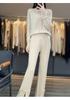 Chinese Cashmere Embroidered Retro Short Jacket - Women's Autumn Round Neck Knit Cardigan Sweater