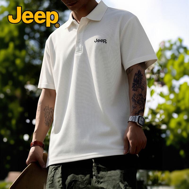 Jeep Мужская дышащая футболка-поло с коротким рукавом из ледяного шелка