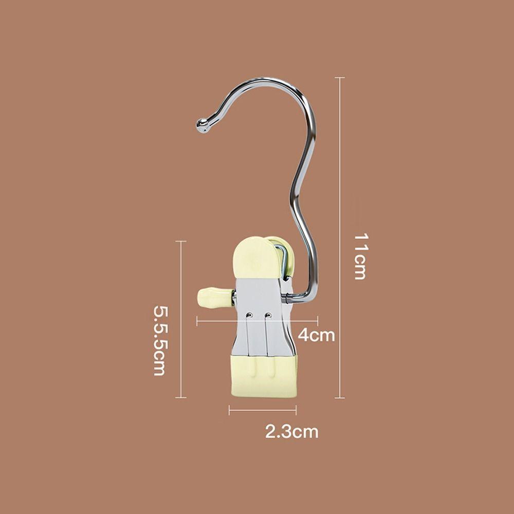 1/5/10PCS Windproof Stainless Steel Pants Clip with Hook Home Storage Rack for Household