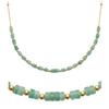 [R5820] - Gold Plated Necklace 'Mineralia' Golden Green Quartzite - 45 Cm 5 Mm