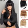 Synthetic Straight Hair With Bangs 2 Clips In Hair Extensions Fake Fringe False Hairpiece For Women Wear
