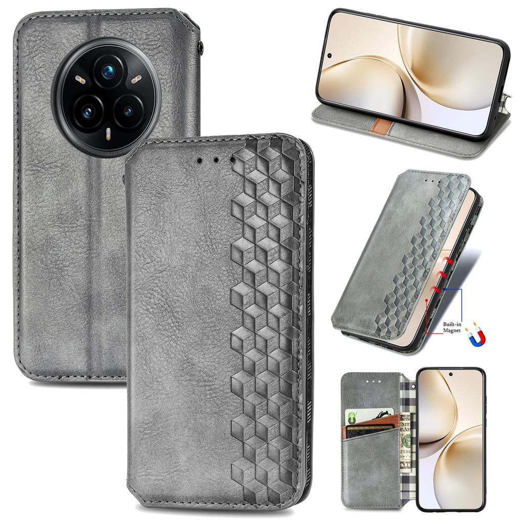 Для Realme 14 Pro+ 5G Чехол Ромбовидный оттиск PU кожаный кошелек Чехол для телефона