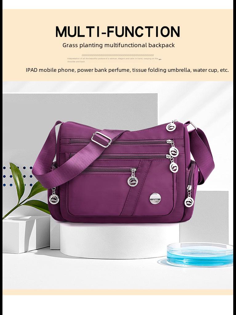 Женская водонепроницаемая сумка из нейлонового холста через плечо и через плечо - в японском и корейском стиле для повседневного использования