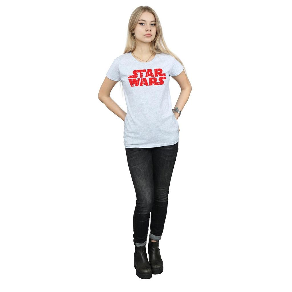 STAR WARS Женская/дамская футболка из хлопка с рождественским логотипом