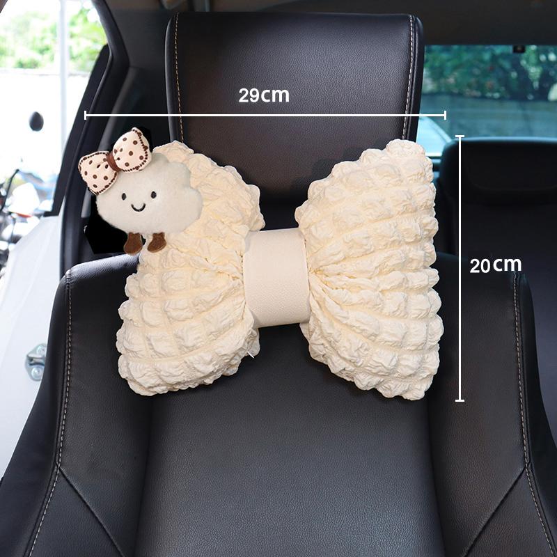 New Cute Cartoon Cloud Universal Car Neck Pillow Four Seasons Soft Puff Auto Seat Headrest Waist Support Car Accessories Decro