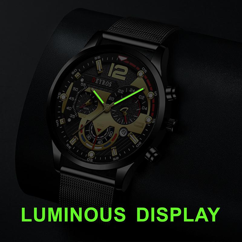 Fashion Black Men Watches Man Calendar Quartz Wristwatches Men Casual Business Watches Luxury Mens Round Dial Analog Watch