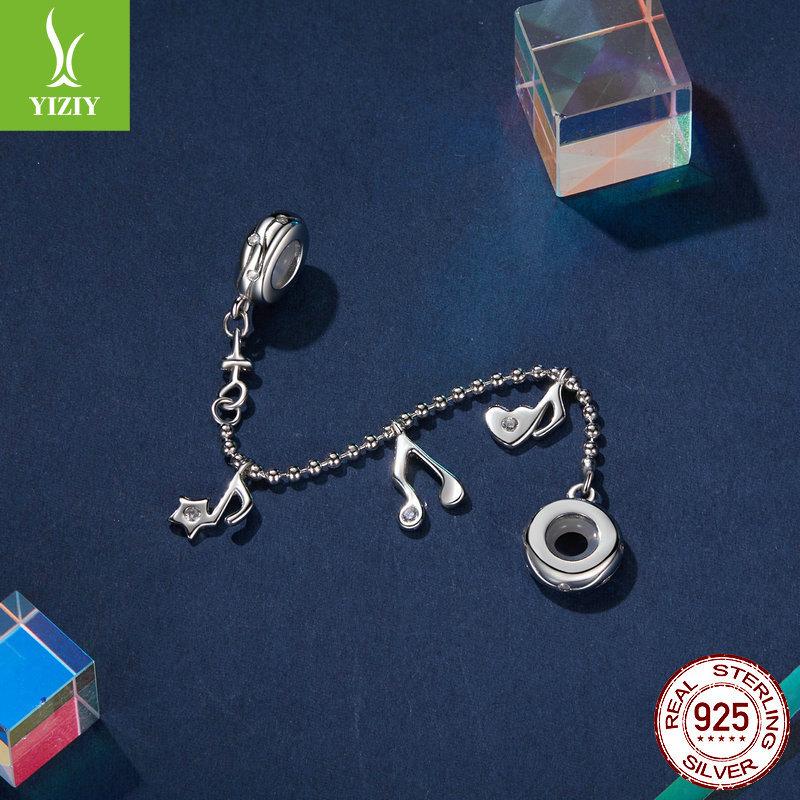 Personalized Trend Music Note Silicone Positioning Safety Chain, Simple And Fashionable 925 Sterling Silver Bracelet String Decoration