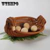 Плетеная корзина с фруктами в виде животных, креативная фруктовая тарелка, корзина ручной работы из искусственного ротанга, место для хранения закусок, украшение для гостиной, корзина для мелочей