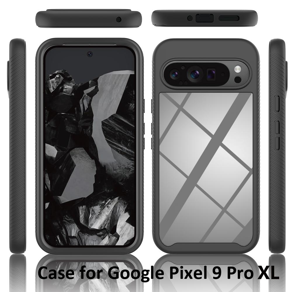 Для Pixel 10 Pro XL Ударопрочный прозрачный чехол, Встроенная защитная пленка для экрана, Прочный чехол на все тело для Google Pixel 10, Pixel 10 Pro