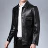 Кожаная куртка для мужчин на осень новый стиль тонкая одинарная кожаная куртка с лацканами модная мужская куртка в корейском стиле