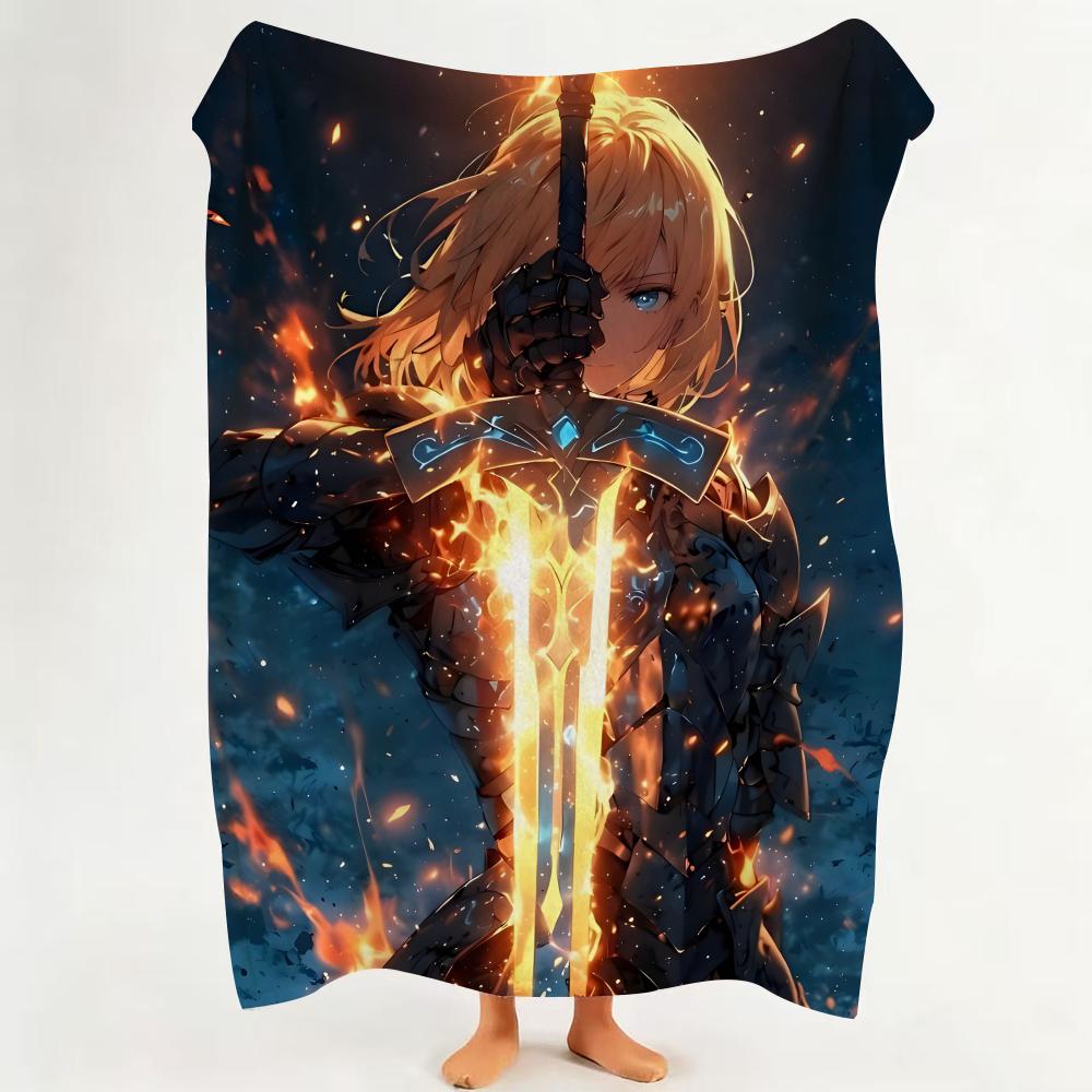 Game F Fate G Grand O Order Flannel Blanket Suitable for Sofa Living Room Bedroom