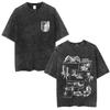 Washed Vintage Anime Attack on Titan Mikasa Ackerman Merch Tshirt Men Women Manga Cosplay Oversized T Shirt Man Cotton Tshirts