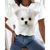 Летняя футболка с принтом Kawaii Poodle 3D, женская уличная одежда, милые футболки с изображением собак и кошек, топы Harajuku Y2k, свободные футболки, женская одежда
