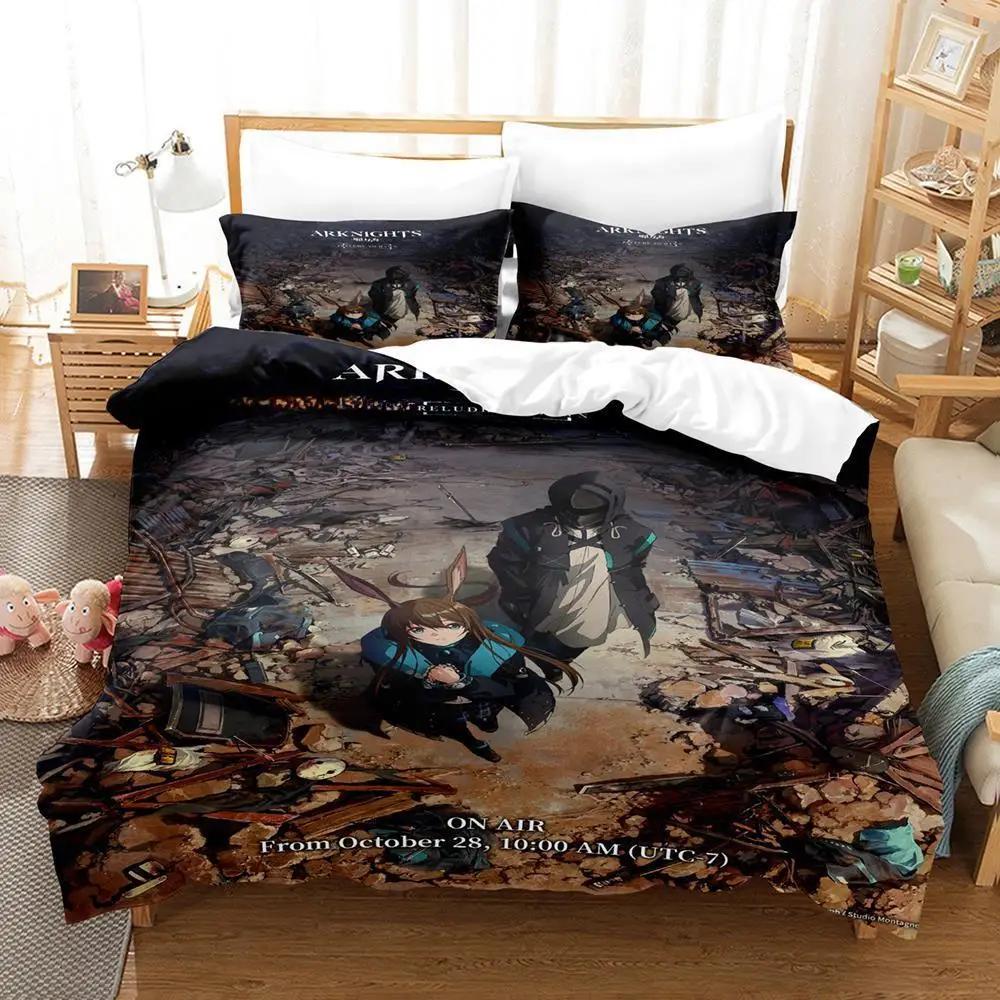 NEw Kawaii Anime Arknights Bedding Set Single Twin Full Queen King Size Bed Set Adult Kid Bedroom Duvet Cover Sets Home Textiles