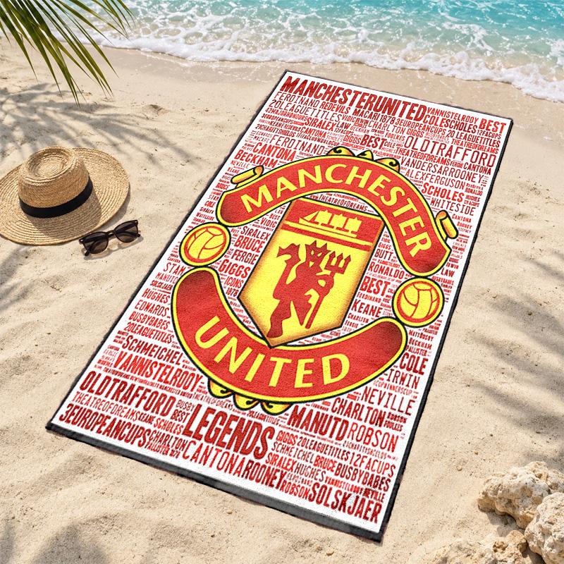 FC Manchester Microfiber Beach Towel Quick Dry Sand Free Lightweight Beach Towels for Travel Swimming Camping