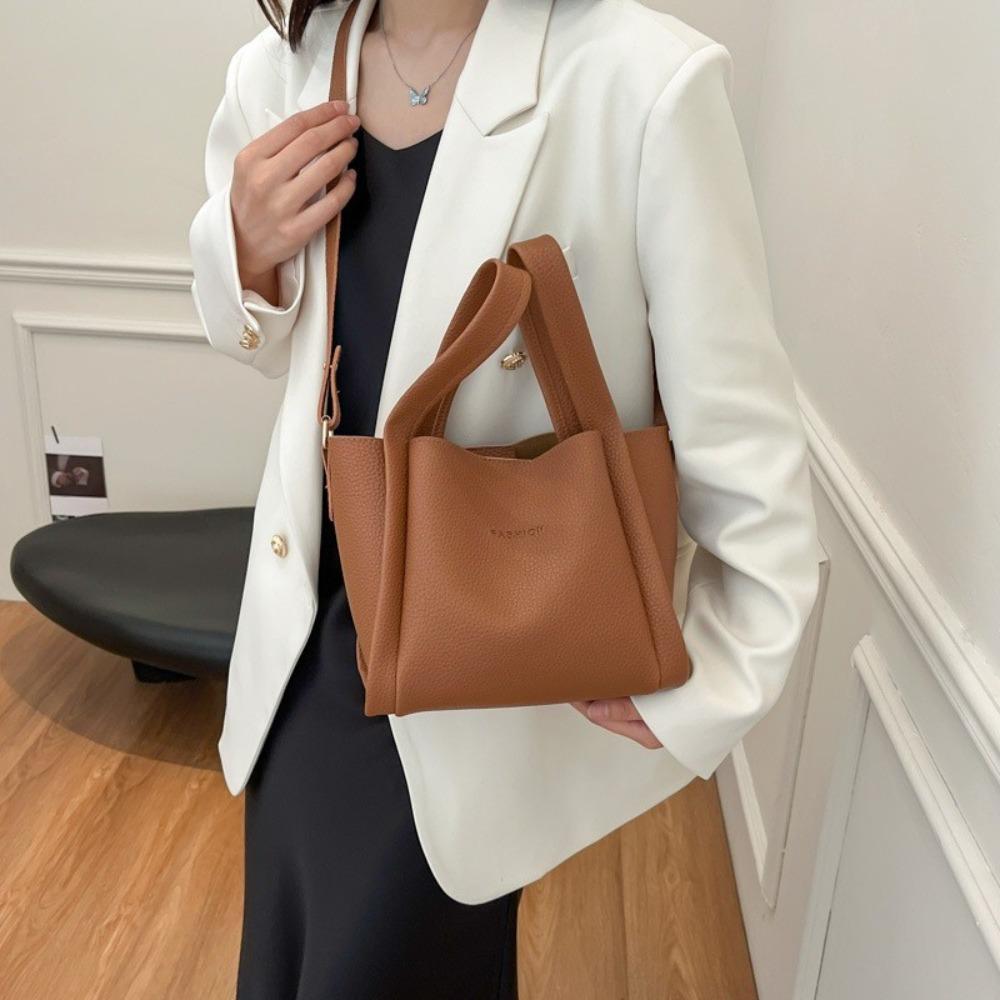 Korean Style Female Shoulder Bag Large Capacity Crossbody Totes Leather Top-handle Bags Daily