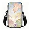 Elegant Pastel Botanical Pearl Floral Crossbody Phone Bag, Aesthetic Vintage Leaves Print Mini Shoulder Purse, Christmas Gift Festive Party Accessory