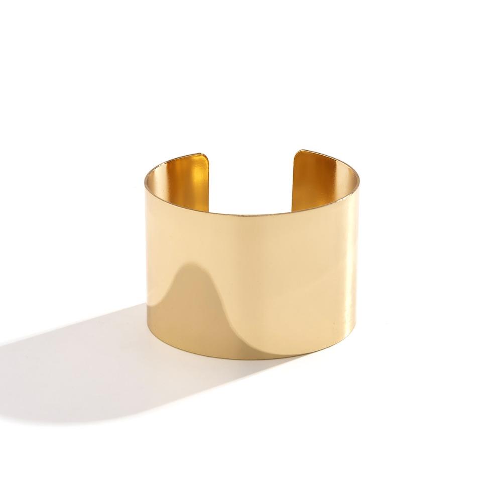 Smooth Surface Wide Open Bangle Metal Exaggerated Bracelet African Cuff Bangles Women