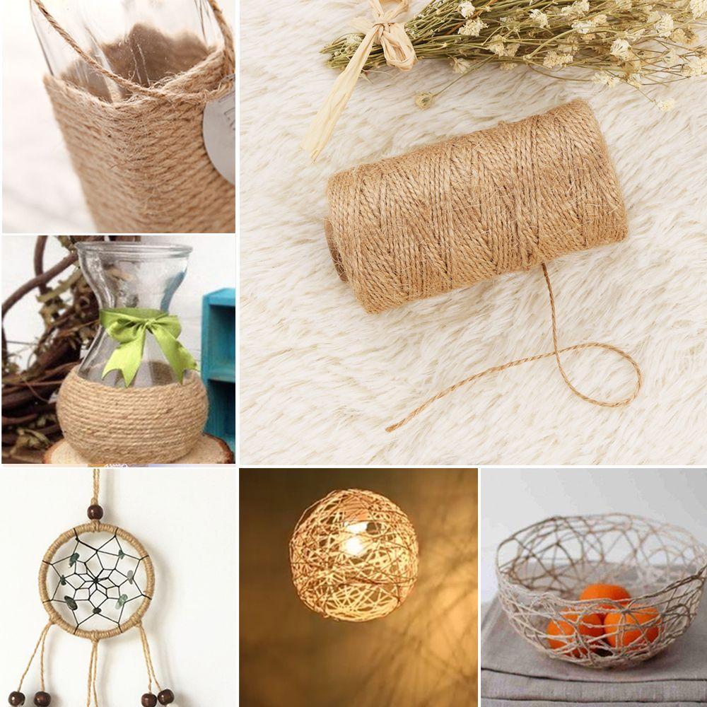100 Meters Cord Parts Home Decor DIY Crafts Dry Twine Jute Rope String Thread