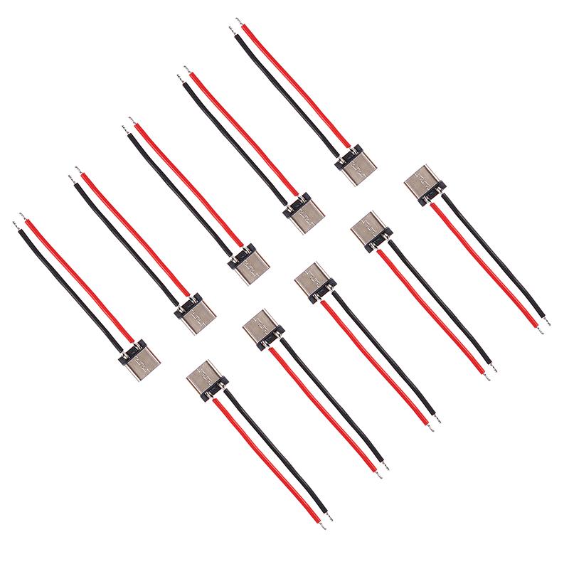 10 шт. Micro Usb Type-C 2Pin горизонтальный 2P простой спаянный штекерный разъем для быстрой зарядки