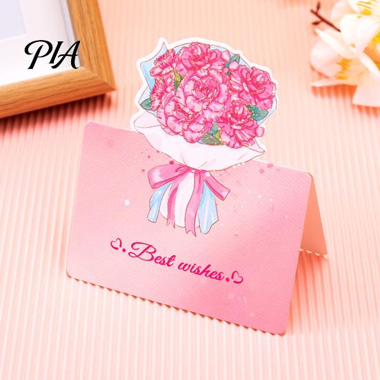 Greeting Card Kit 10Pcs 3D Bouquet Card, Thank You Best Wishes Flower Folding Floral Note for Mother's Day Father's Birthday Message