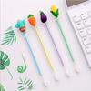 Back To School Season 10pcs 0.5mm Creative Cute Transparent Pen Holder Patch Vegetable Shape Neutral Pen, Students Universal Office Signing Pen