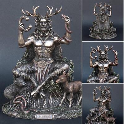 Cernunnos Celtics Рогатый Бог животных Статуя из смолы Статуя подземного мира для украшения дома и сада, украшение комнаты