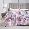 Tamagotchis Cartoon Blanket Cover Fleece Kawaii Game Soft Throw Blanket for Car Sofa Couch Bed Rug
