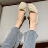 Fashion Women Single Shoes Elegant Square Toe Loafers Shallow Slip On Women Shoes Soft Sole Casual Ballet Flats Versatile Shoes
