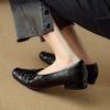 Fashion 2025 New Spring Women Pumps Genuine Leather Shoes for Women Fashion Shallow Butterfly-knot Square Toe Women Ladies Shoes