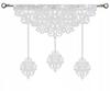 Modern curtain EKRAN openwork Garland with crystals GLAMUR gray 90