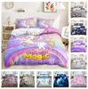 3D Unicorn Theme Bedding Set Cartoon Animal Duvet Cover and Pillow Case 2/3 Pieces Soft Home Decoration for Girls' Room