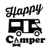 HZX1428 Happy Camper Motorhome Travel Car Sticker Vinyl Decals Waterproof Sticker On Car Body Rear Window