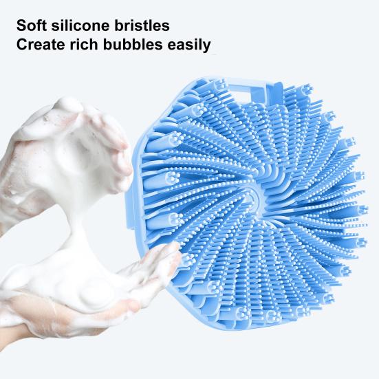 Силиконовая щетка для ванны, отшелушивающая щетка для чувствительной кожи, с массажными колоннами, противоскользящая