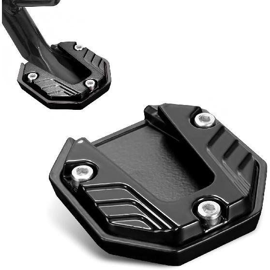1PC Motorcycle Kickstand Pad, Alloy Anti-Slip Side Stand Extension Plate, Enlarged Bottom Anti-Sink Foot Support, Universal for Most Motorcycles