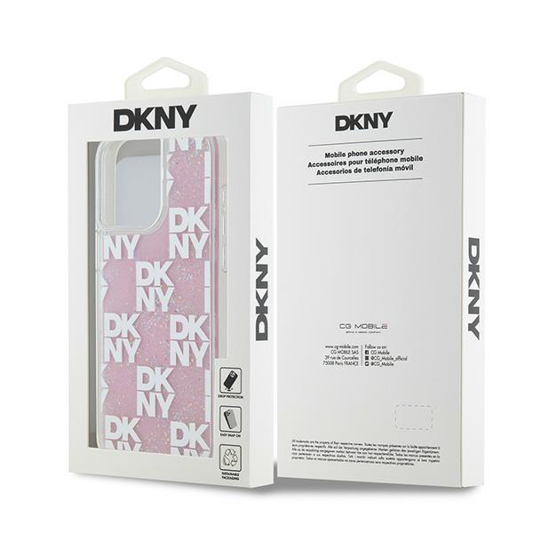 DKNY DKHCP15XLCPEPP iPhone 15 Pro Max6.7" pink hardcase Liquid Glitter Multilogo