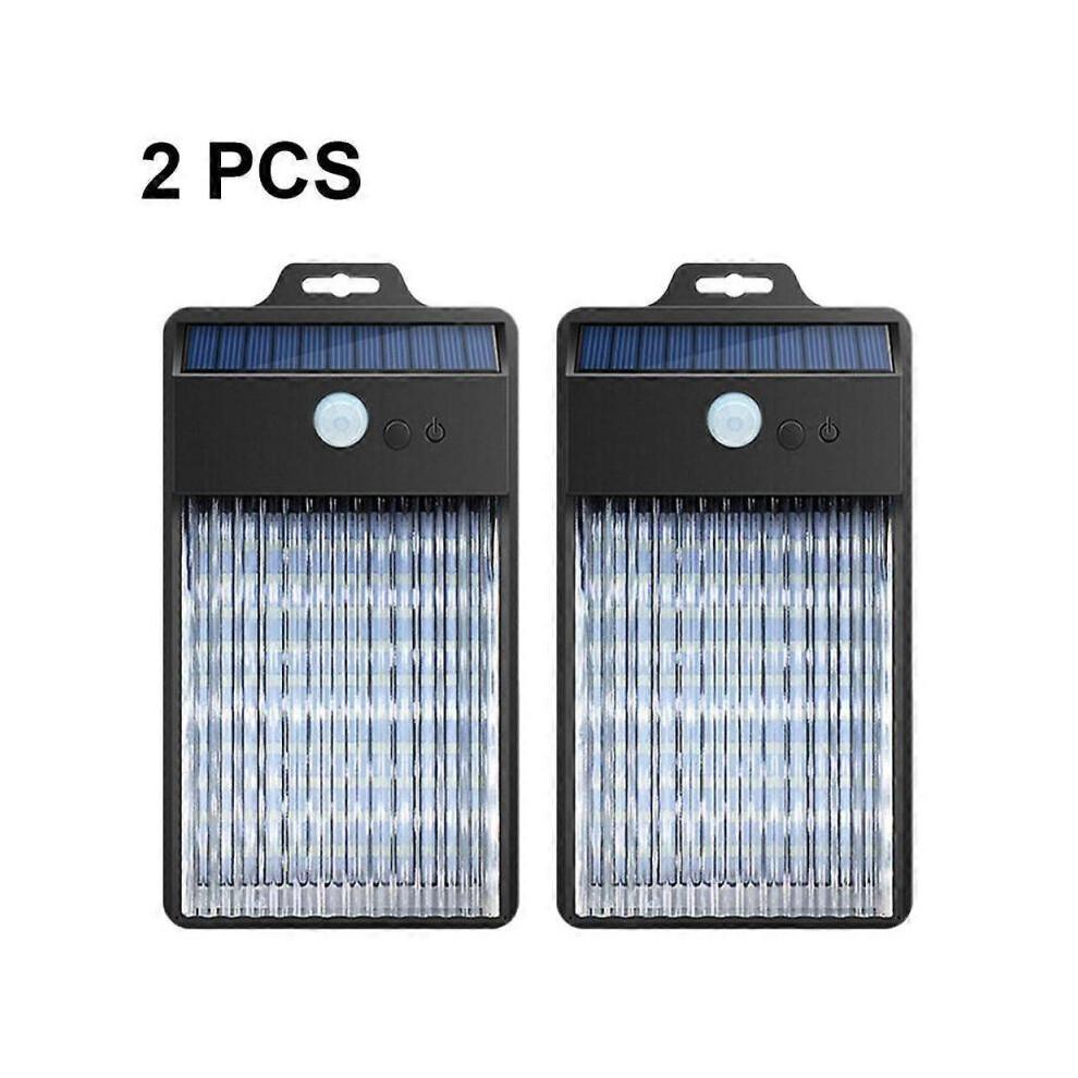 2 pcs LED Solar Lights Outdoor, Exterior Solar Powered Lights Security Motion Sensor Lights with 3 Lighting Modes, IP65 Waterproof Wireless for Outsid