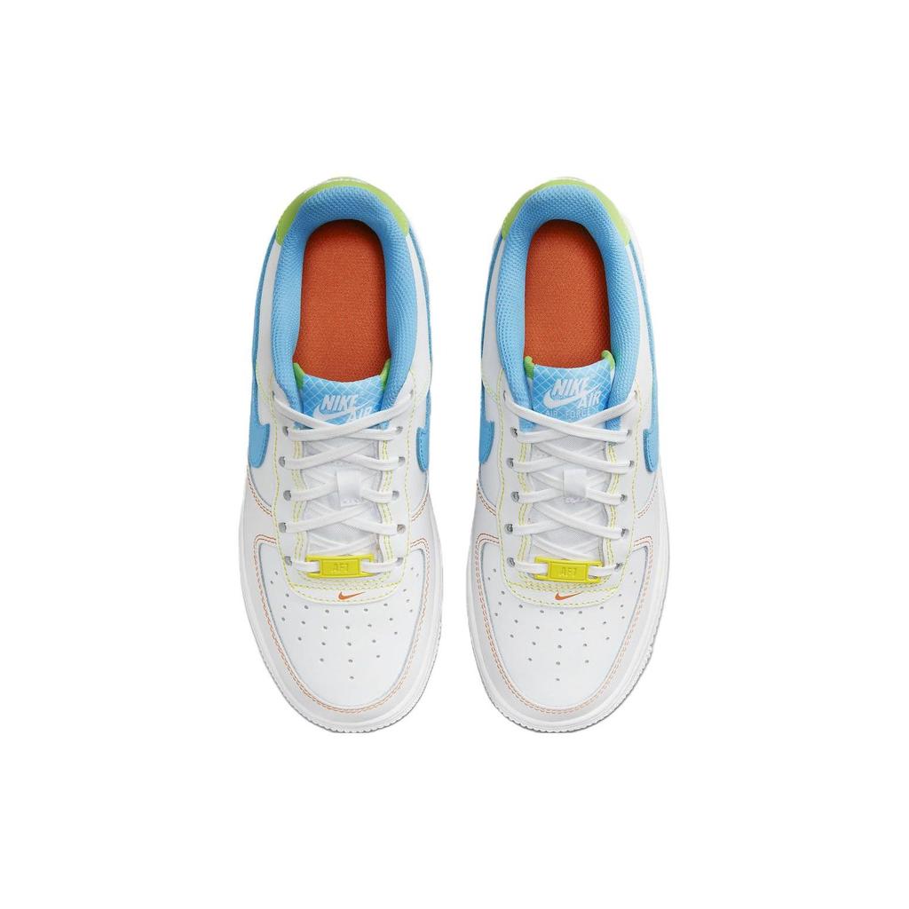 Nike Кроссовки Air Force 1 Low GS Rainbow Stitch для детей Белый Активно-зеленый Опти-желтый FJ4614-100