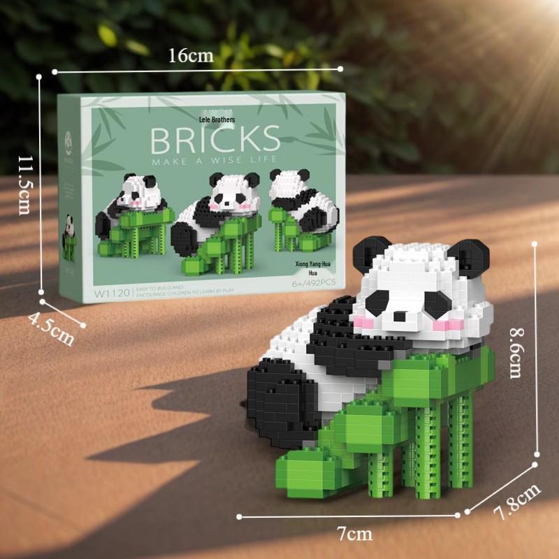 Совместимые с LEGO Национальный сокровище Гигантская панда Хуахуа Мэн Лань Качели Строительные блоки