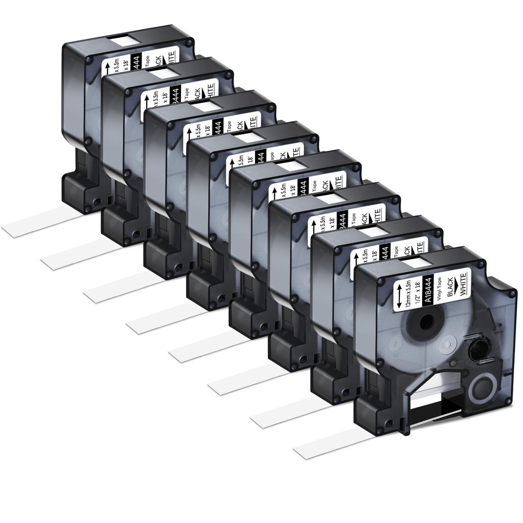 5/10PK 9mm 12mm 19mm Compatible for Dymo IND A18444 S0718600 Vinyl Label Tapes Ribbons Replacement for Dymo Rhino 1000 4200 6000