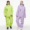 Женский и мужской горнолыжный костюм из 2 предметов, комплект из куртки и брюк с капюшоном, водонепроницаемый ветрозащитный костюм для сноуборда, утепленный зимний горнолыжный комбинезон
