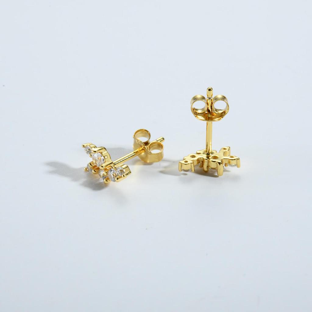 ANDYWEN 100% стерлингового серебра 925 пробы, золотой цветок, циркон, серьги-гвоздики, зажимы для пирсинга, новинка 2023, свадебные украшения, подарок