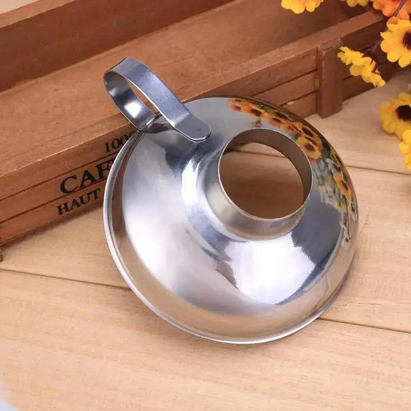 Wide Mouth Can for Oil Wine, Stainless Steel Wide Mouth Canning Funnel Hopper Filter, Kitchen Cooking Tools